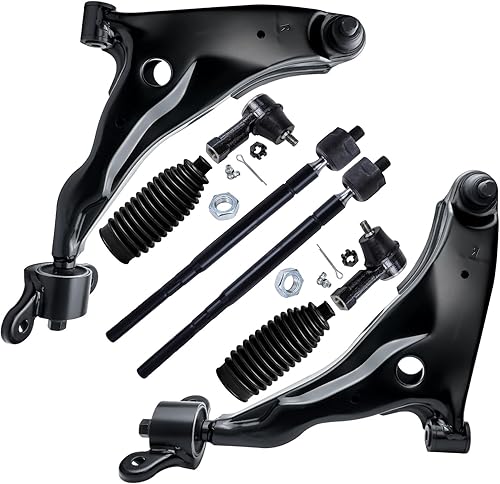 Miniatura 969 de Detroit Axle - Kit de brazos de control de extremo delantero RWD para Dodge Ram 03-06 2500 3500, 2 brazos de control superior con rótula 2 varillas
