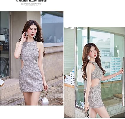 randyツイード風ノースリーブミニワンピース randyツイード風