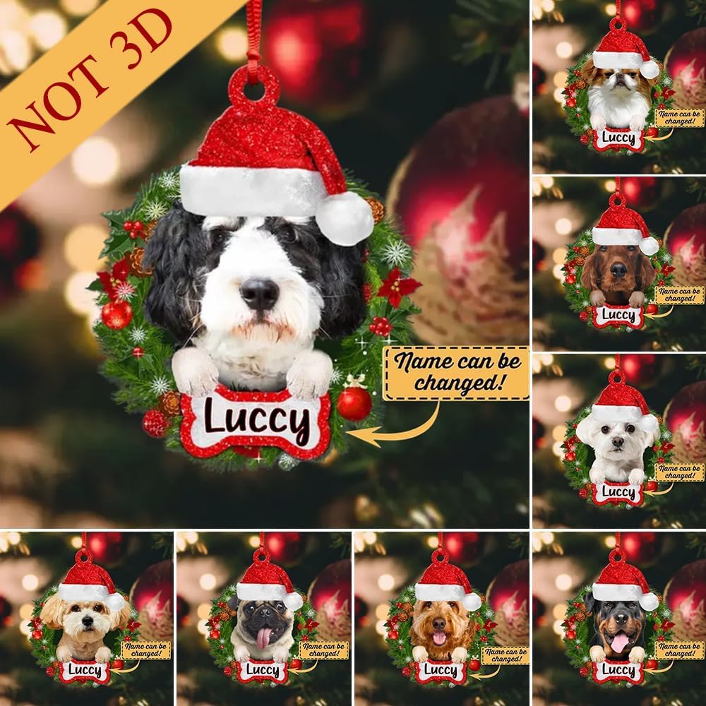 Nazenti Personalized Cane Corso Dog Christmas Ornament 2025, Custom Cane Corso Ornaments, Dogs Memorial 2D Flat Acrylic Shape Ornament Tree Decor, Xmas Gift for Pet Lovers - Image 3