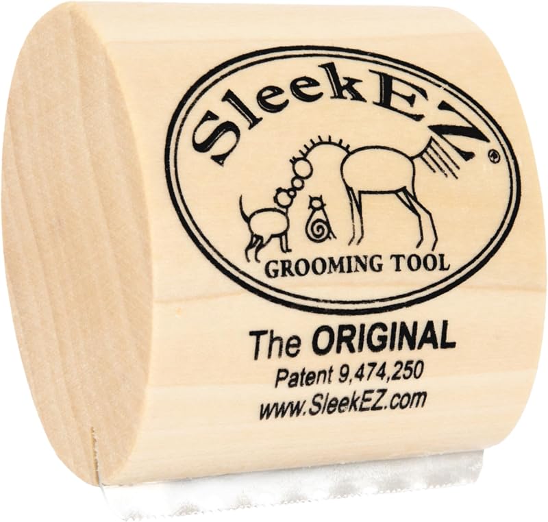 SleekEZ Cat Brush for Shedding - Deshedding Brush for Cats - Patented Grooming Tool for Removing Loose Fur, Undercoat & Hair - Made in USA - Works on Short, Medium & Long Coats