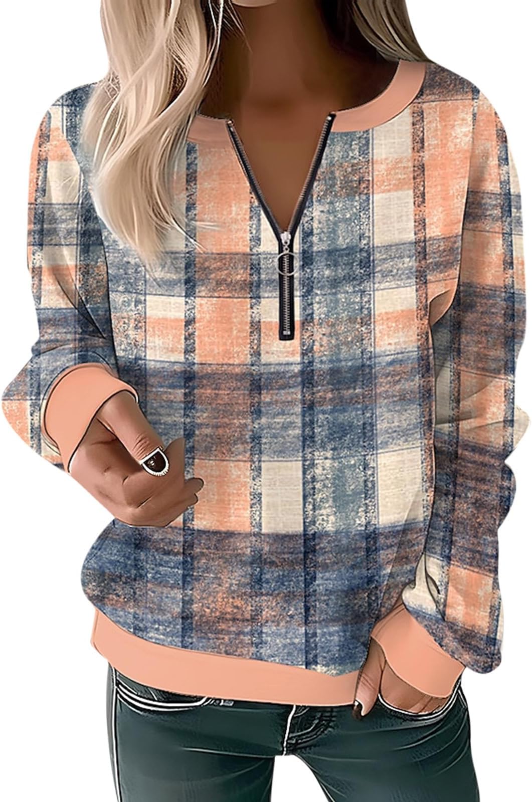 Oversized Floral Pattern Sweatshirts Casual Quarter Zip Pullover Tops Fall Long Sleeve Hoodie Teen Tie Dye Top