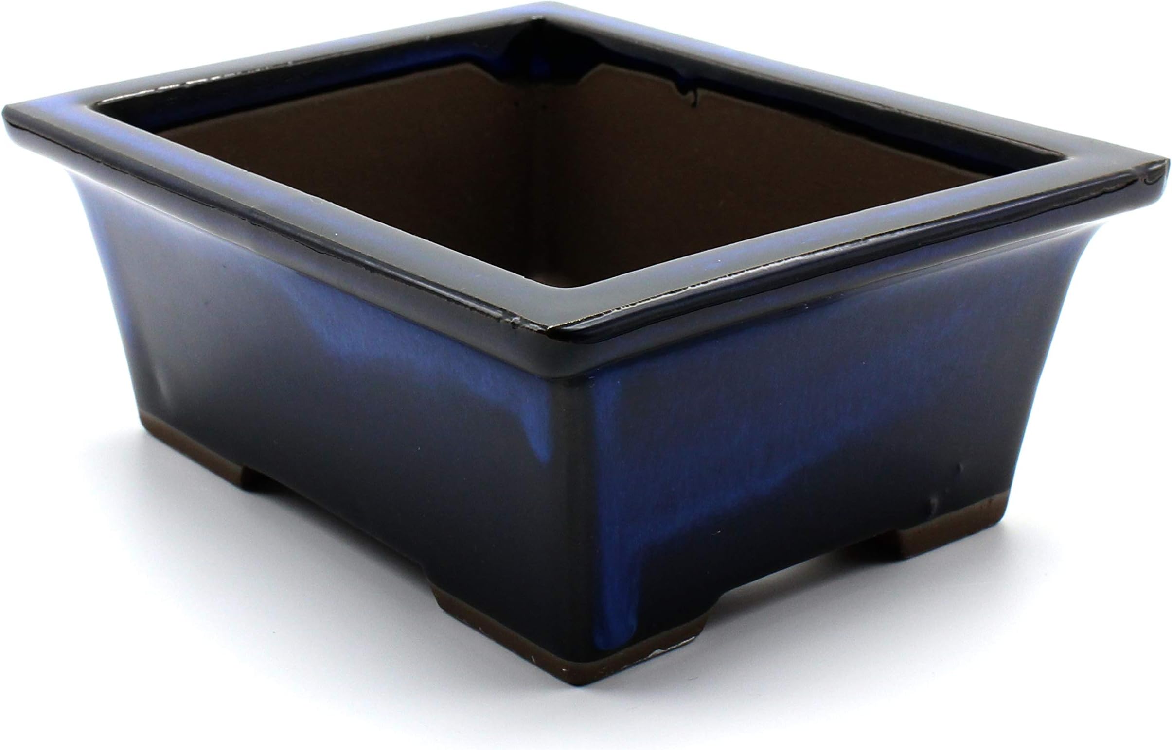 Bonsai Pot Ceramic Rectangle Glazed (5.25", Namako-Yu)