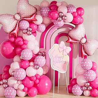 Pink Mouse Balloon Garland Arch Kit, Girls Birthday Decorations