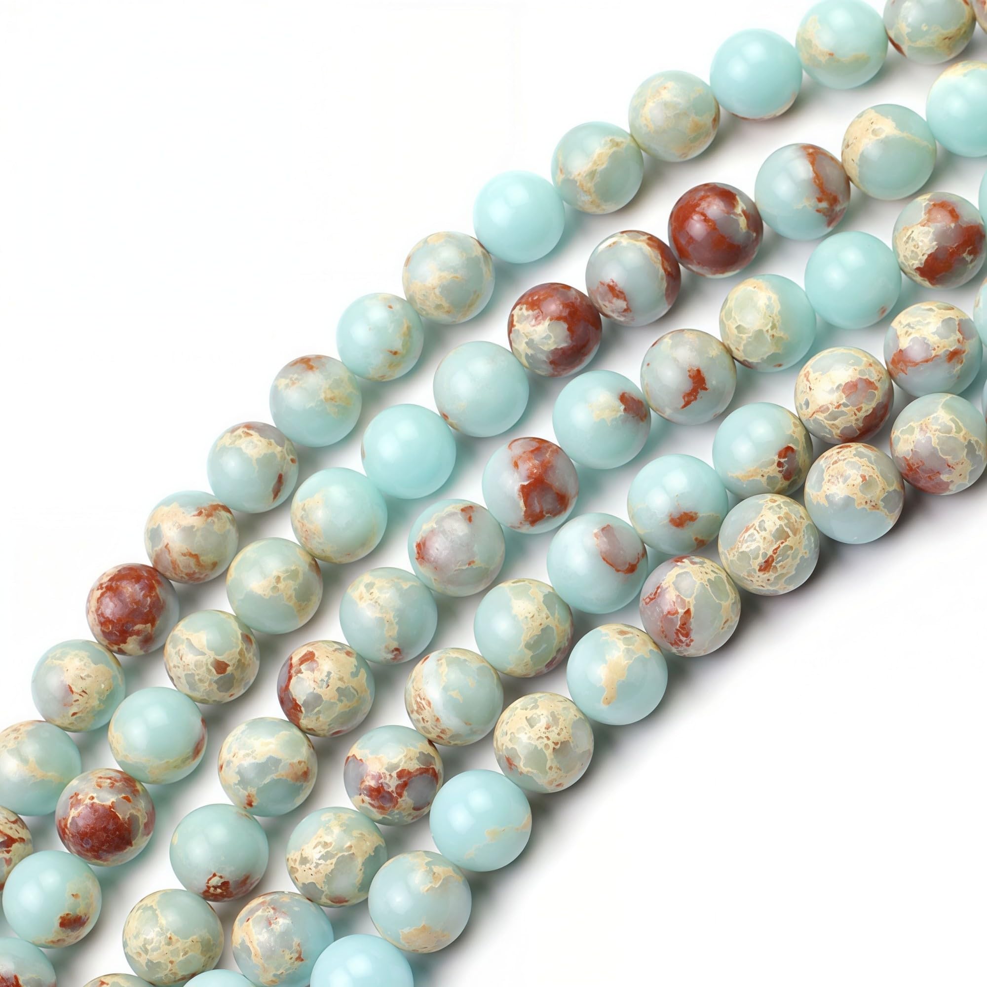 MJDCB 4mm 85 piezas Cuentas de Piedra Piel Serpiente Redondas Sueltas Piedras Semipreciosas Naturales para Hacer Joyas Pulseras Collares — view 5