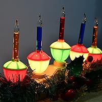 Vista 6 de 5 lámparas de vela de burbujas de Navidad, velas eléctricas enchufables con 5 luces de burbujas multicolor (1 de repuesto), vela de luz de burbujas