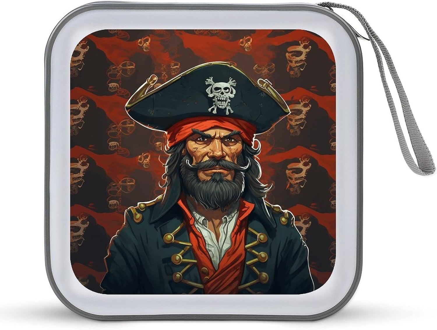 Pirate Captain CD Case 40 Capacity DVD Cases for Car Portable CD Boxes Holder with Zipper Protective DVD Box with Handle for Blu Ray Movie Music Audio Disk