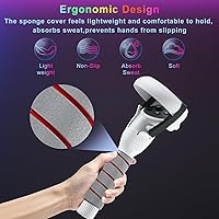 Vista 8 de Saqico 10000mAh Battery Head Strap & 2 in 1 Long Arms & Handle Attachments Compatible with Oculus Quest 2 & Hand Controllers