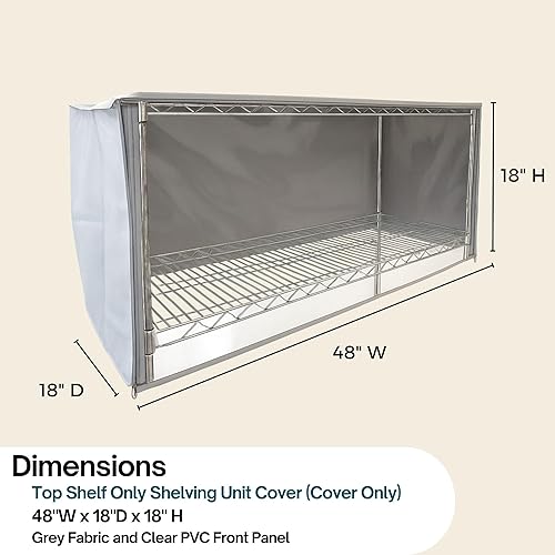 Miniatura 2 de Cubierta superior de estantería de almacenamiento, extiende la cobertura para artículos en la parte superior de tu unidad de 5 estantes, 48 pulgadas