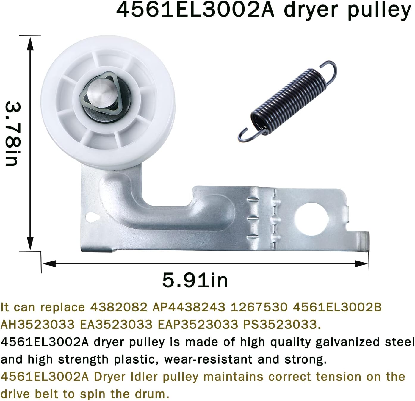 New Upgrade Dryer Roller Replacement Kit Fit for Lg or Kenmore Dryer, 4581EL2002C, 4561EL3002A, 4400EL2001D for DLEX8000V 79681072310 Dryer Drum Roller Kit Made of Premium Quality Material