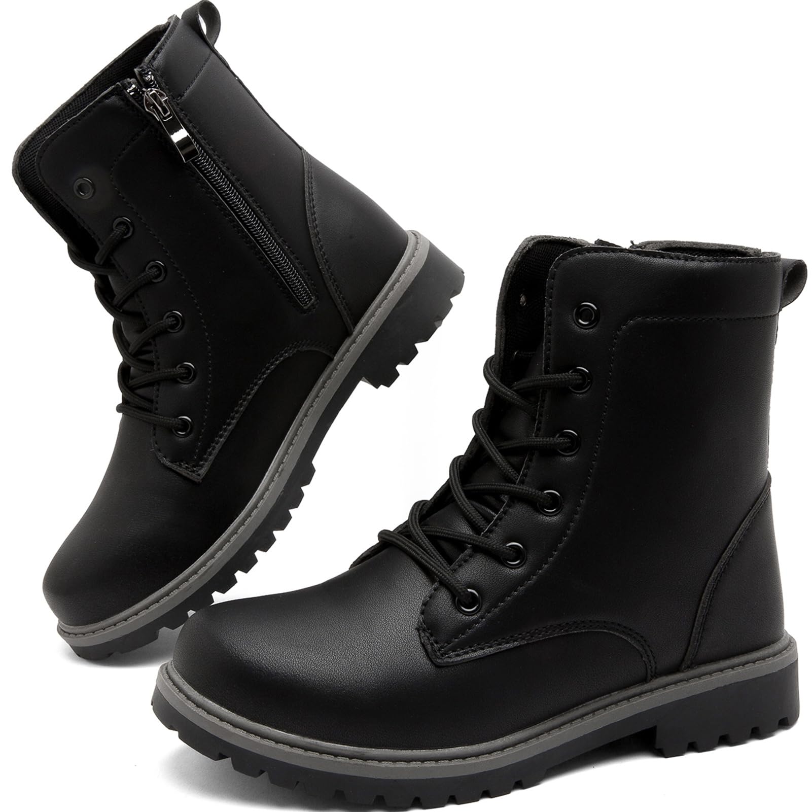Lvptsh Damen Stiefel Wasserdicht Kurzschaft Reißverschluss Schnüren Stiefeletten Ankle Boots Frühjahr Herbst Winter