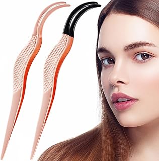 2PCS Eyelash Applicator, Convenient Lash Tweezers for Eyelashes Lash Clip Lash Applicator Tool for Eyelashes Lash Buddy Tool Eyelash Beginner Supplies for Women Makeup Artist (Rose Gold)