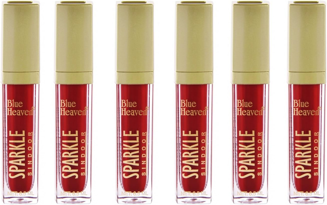 Blue Heaven Liquid Sparkle Maroon Sindoor - (6.5ml Each) - 6 Pieces