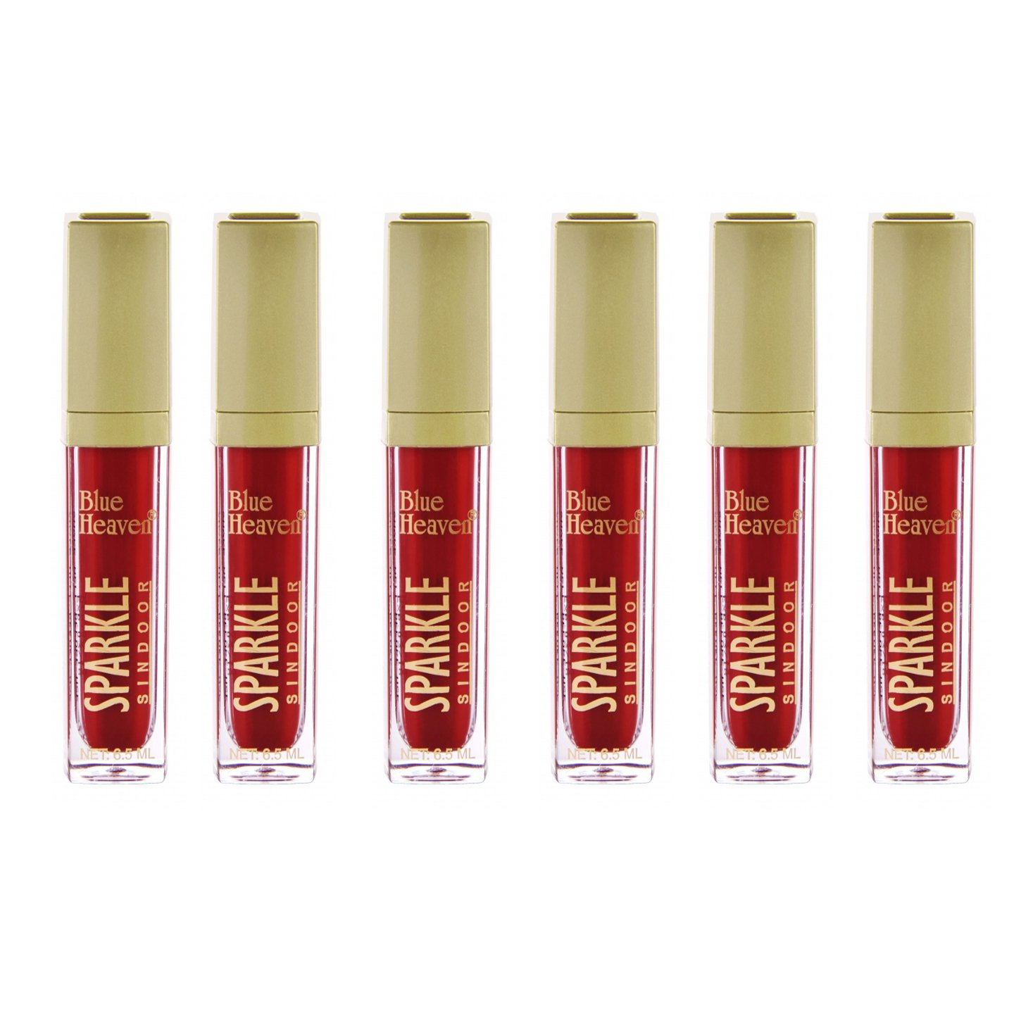 Blue HeavenLiquid Sparkle Maroon Sindoor - (6.5ml Each) - 6 Pieces
