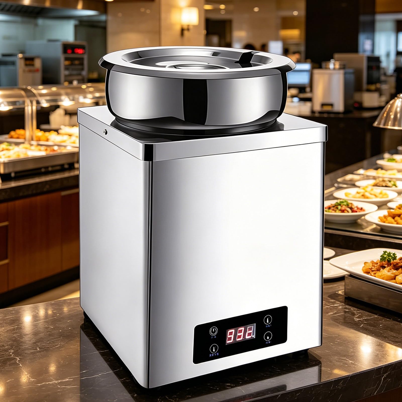 YXYLJOZ Commercial Chocolate Tempering Machine, Chocolate Melter Electric Chafing Dishes Food Warmers Buffet Server 3L/7L Temperature Adjustable Chocolate Heating Machine (7L)