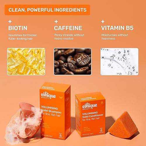 Miniatura 4 de Barra de acondicionador voluminizante con biotina para cabello fino y fino, sin plástico, vegano, libre de crueldad, 2.12 oz