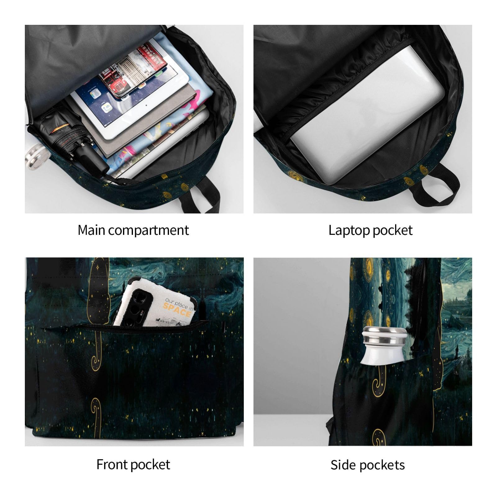 DEKIFNHG Zaino scolastico con gatto carino casual sport bookbag viaggi zaino per laptop per studenti ragazzi ragazze