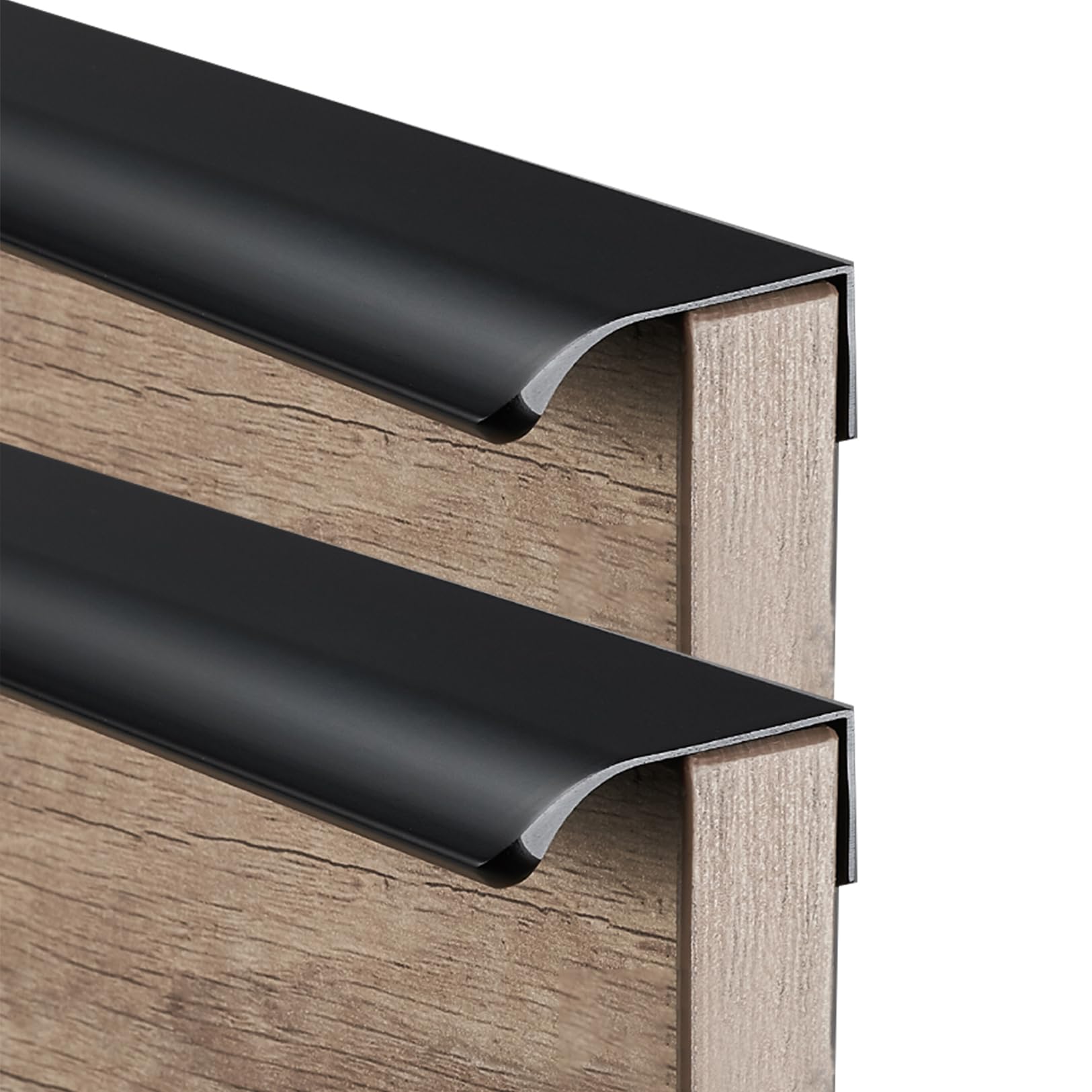 Tiradores Ocultos para cajones, Paquete de 2, Color Negro. Tiradores para armarios de Cocina, de aleación de Aluminio, para armarios de Cocina, baño y Sala de Estar (Longitud: 1000 mm).