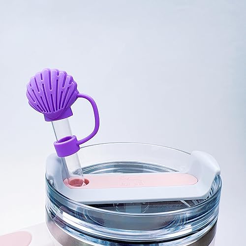 Miniatura 7 de Paquete de 6 cubiertas de paja de 0.394 pulgadas con forma de organismo marino lindo de silicona de grado alimenticio, tapas de puntas de popote