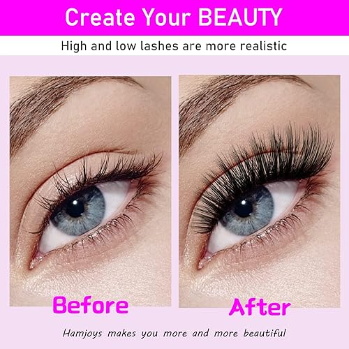 Miniatura 4 de Extensiones de pestañas en racimo 40D 0.07 C, pestañas individuales de 0.354-0.630 in, bandeja de pestañas de visón sintético, extensiones de