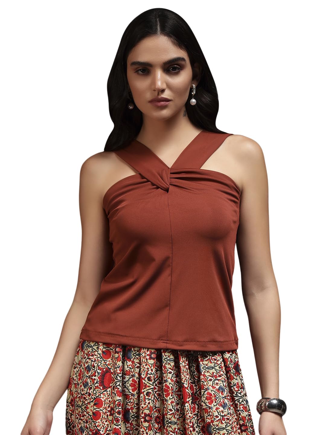 Trend Arrest.ed Women's Front Twist Strap Top | Statement Knot Neckline | Sleeveless Fitted Tank - Review, Price and Buying Guide