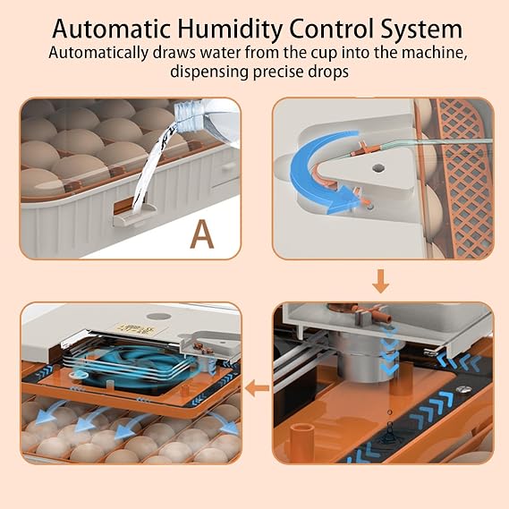 56 Egg Incubator for Hatching Eggs, Automatic Egg Turner & Humidity Control, Temperature Adjustment for Chicken Duck Quail, Farm School Use