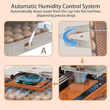 56 Egg Incubator for Hatching Eggs, Automatic Egg Turner & Humidity Control, Temperature Adjustment for Chicken Duck Quail, Farm School Use