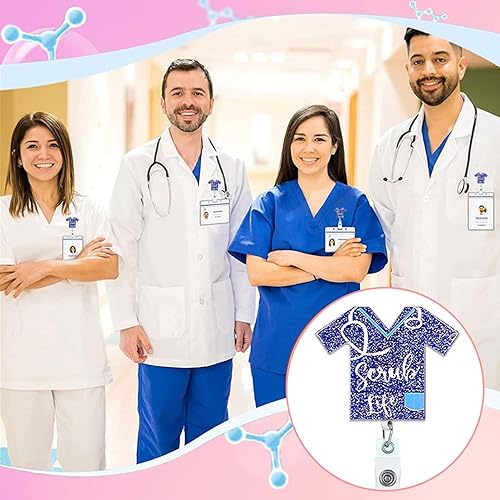 Miniatura 7 de Scrub Life - Soporte para carrete de insignia, azul marino, retráctil, para enfermeras, lindo y divertido clip para insignia, RN LVN LPN CNA