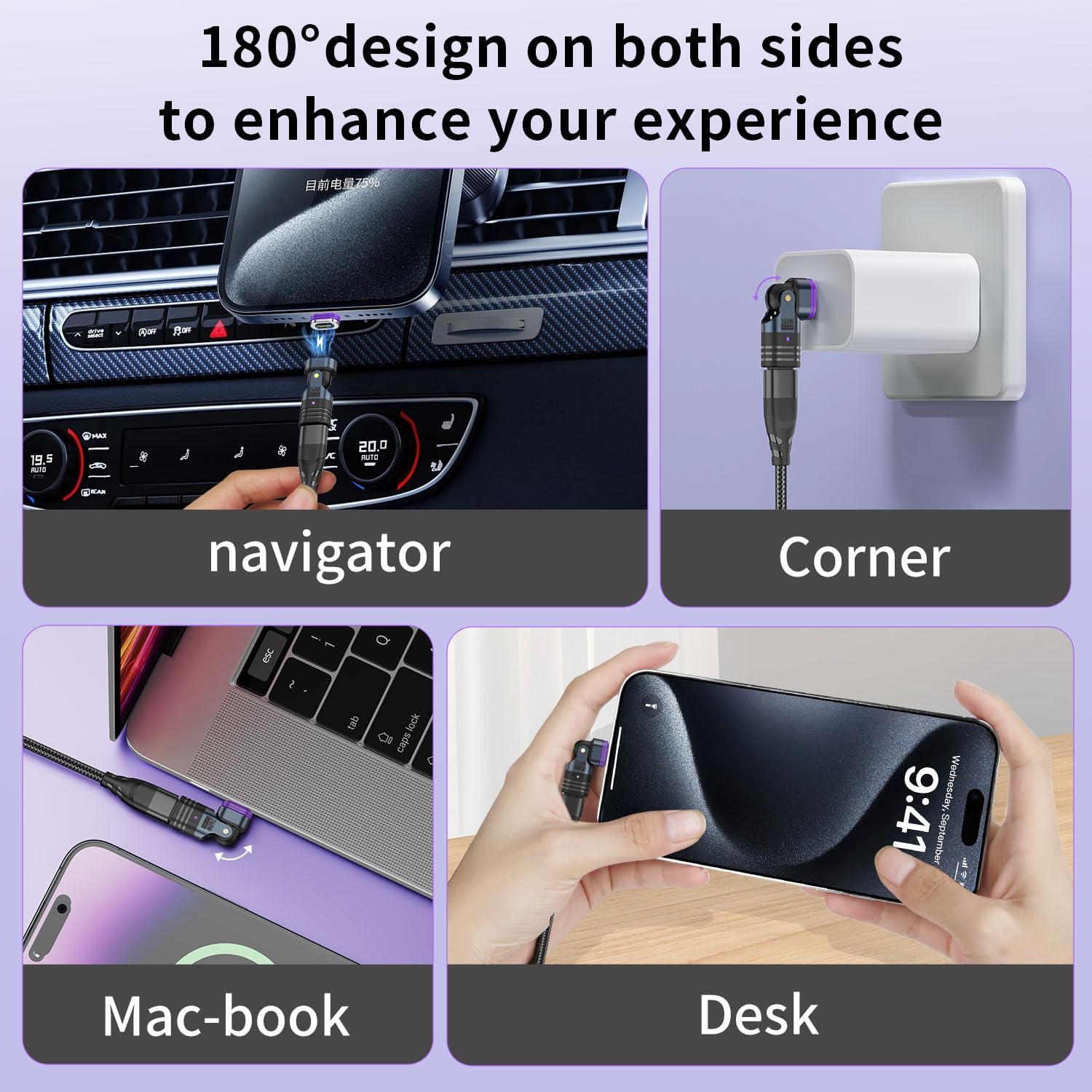 240W USB C Magnetic Adapter (3 Pack), 16PIN Magnetic USB C Adapters 90 Degree/180 Degree, Type C Right Angle Connector, USBC to USBC Adapter for Smartphone 16/15, Ma-Book, Galaxy, Laptop