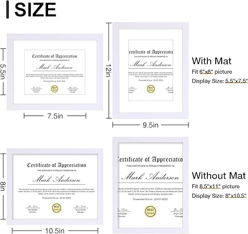 Vista 749 de Vittanly - Juego de 9 portarretratos, plexiglás resistente a rupturas, exhibe fotos de 12 x 12 pulgadas o, con paspartú, de 8 x 8 pulgadas, marcos