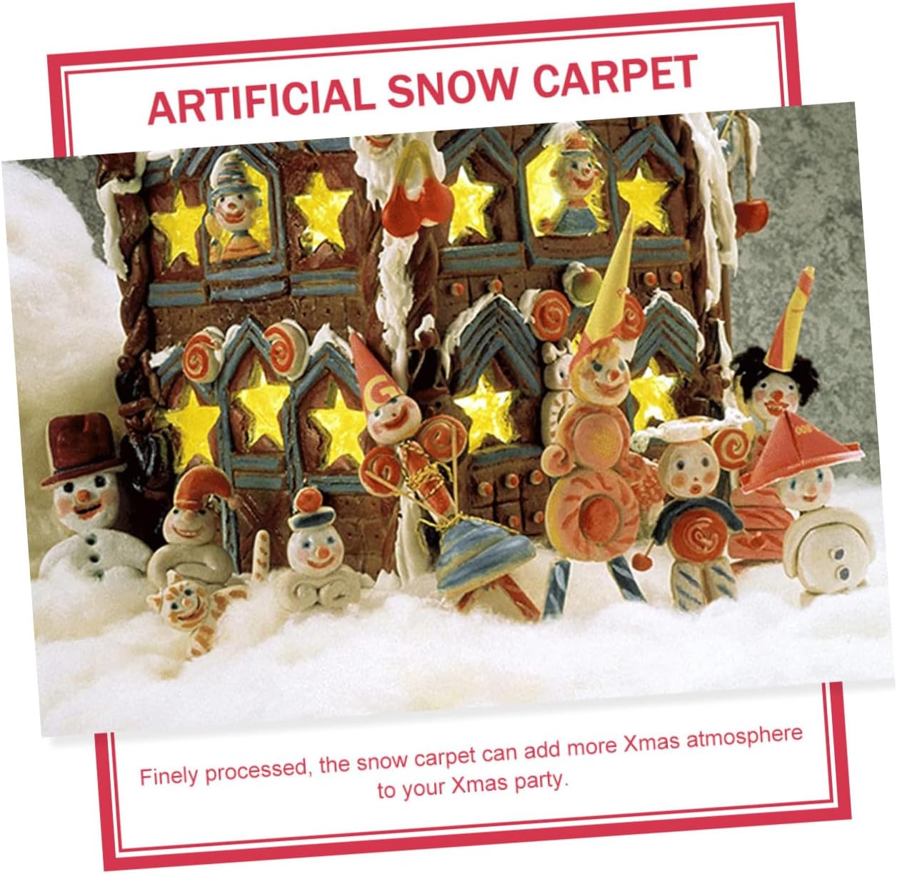 Artificial Snow Carpet 2pcs Thickened White Faux Snow Blanket for Christmas Decor Indoor Party Scene Prop for Winter Holiday Display