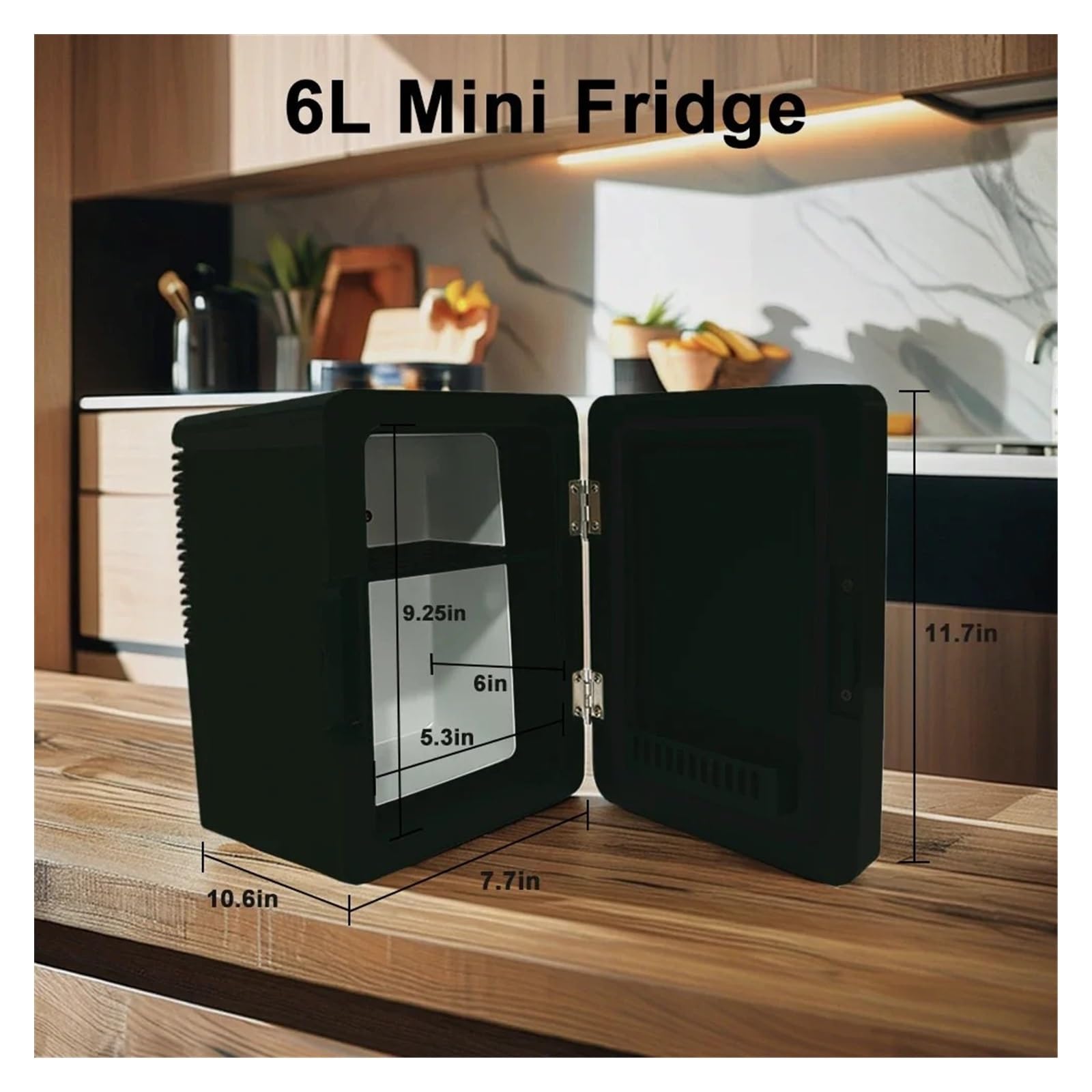 Mini refrigerador portátil de 6 l/6 latas, Enfriador Personal for el Cuidado de la Piel, cosméticos, Bebidas y Alimentos. Refrigeración compacta for Llevar.(UK Plug)