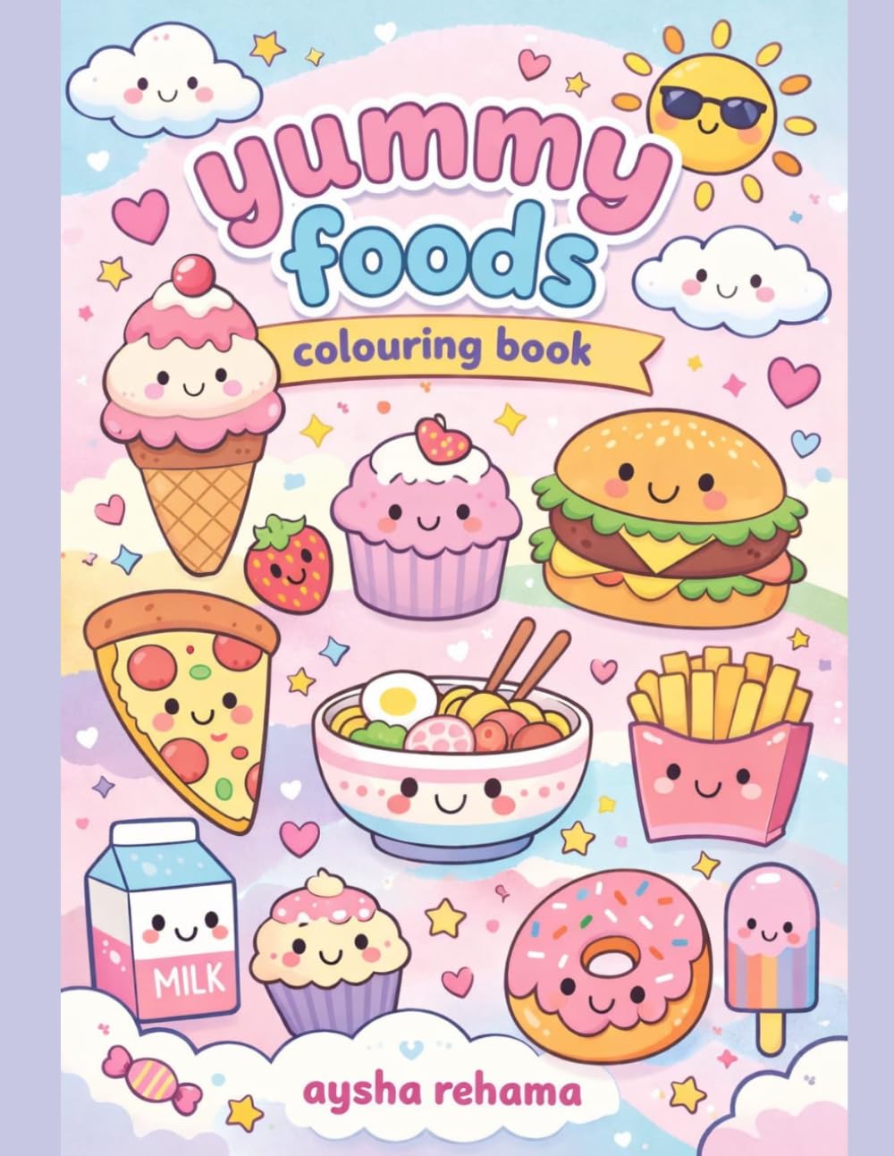 Yummy Food Coloring Book for Kids: Fun and Easy Food Coloring Pages for Kids Ages 4-9