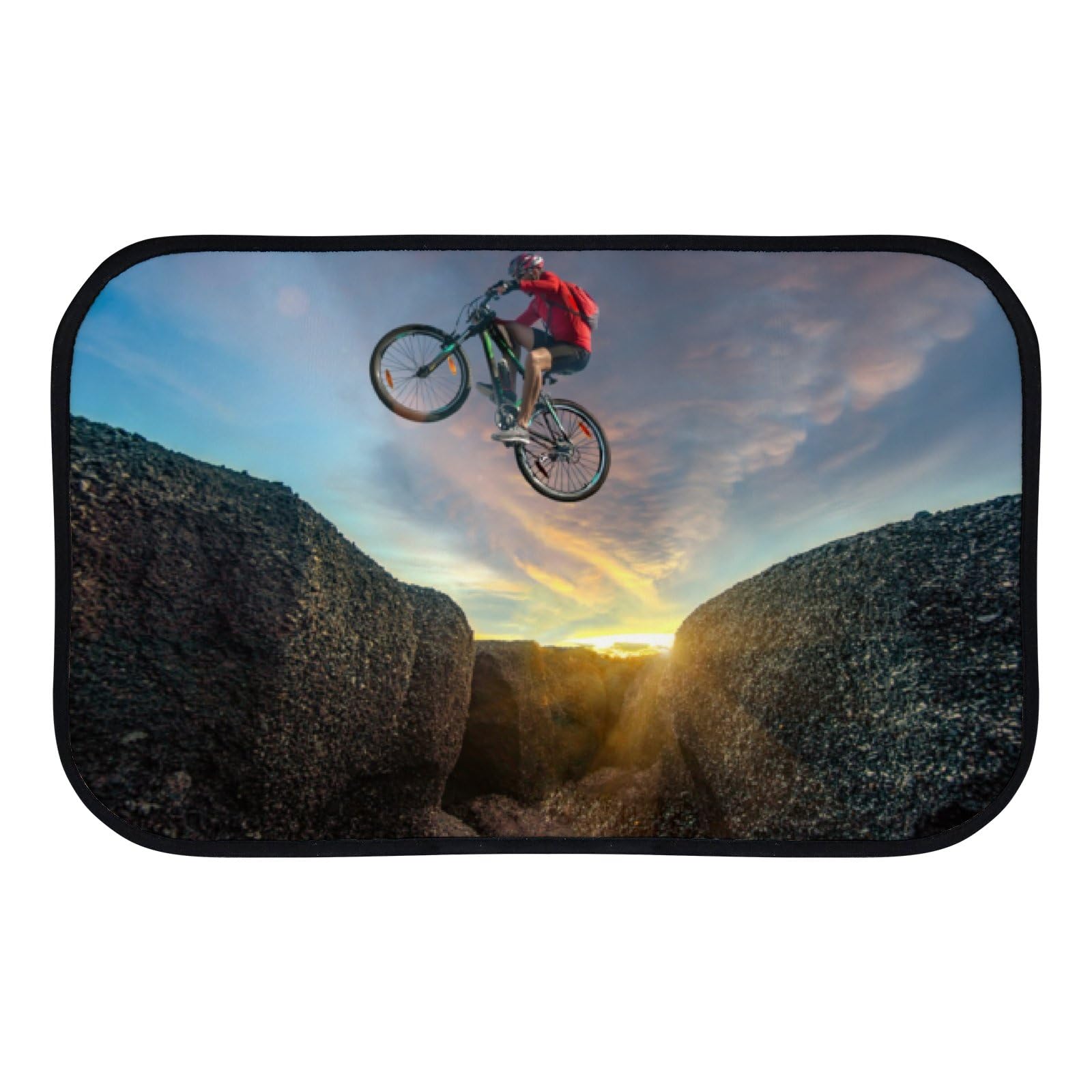 Doormat Indoor Mat Non Slip Entry Rug 31 x 20 inch Jumping Bicycle Door Mat Entrance Welcome Doormats for Kitchen Bathroom Home Decor