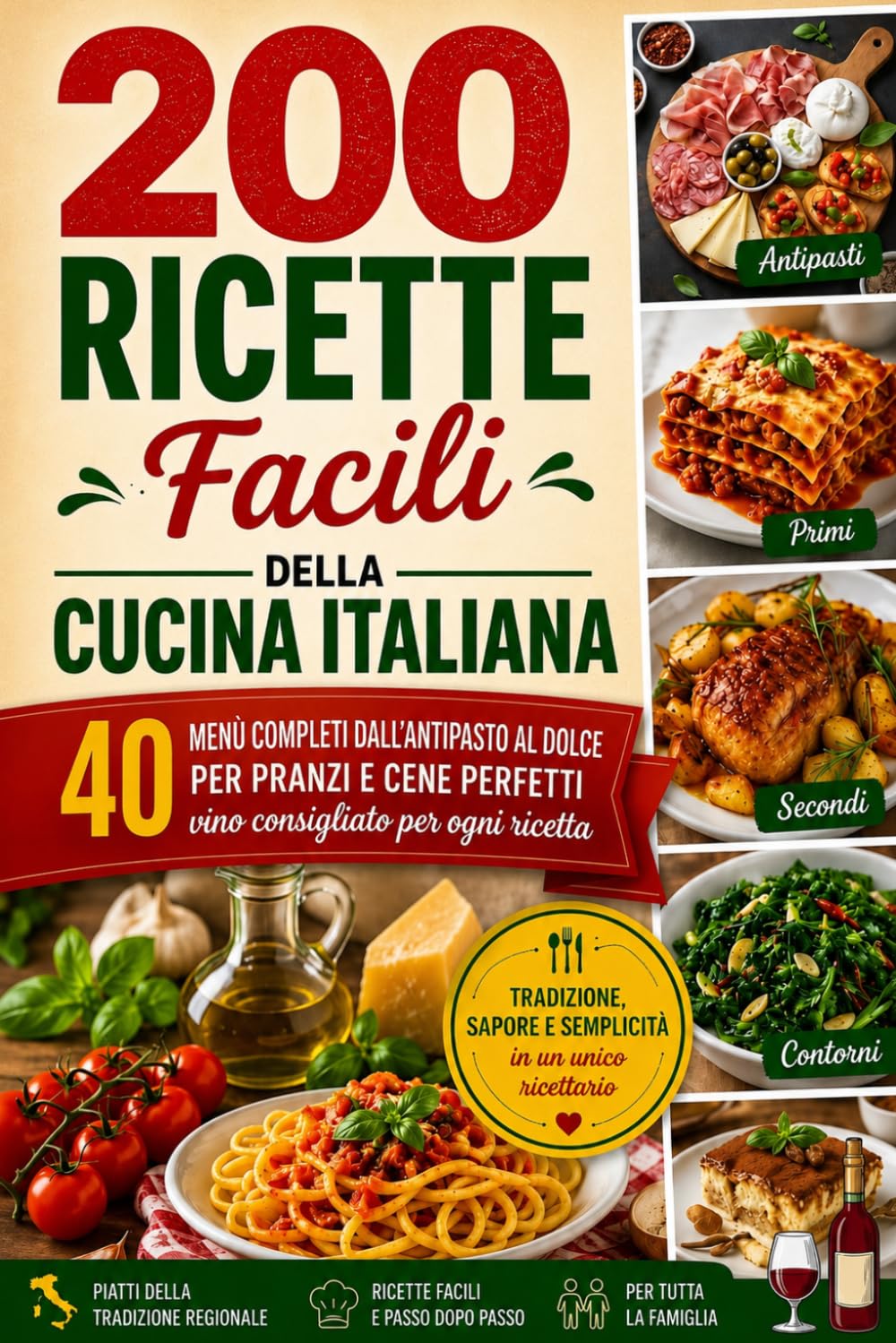 200 Ricette Facili da Chef con abbinamento Vini: 30 Anni di Esperienza in Cucina per Aiutarti a Cucinare Senza Stress