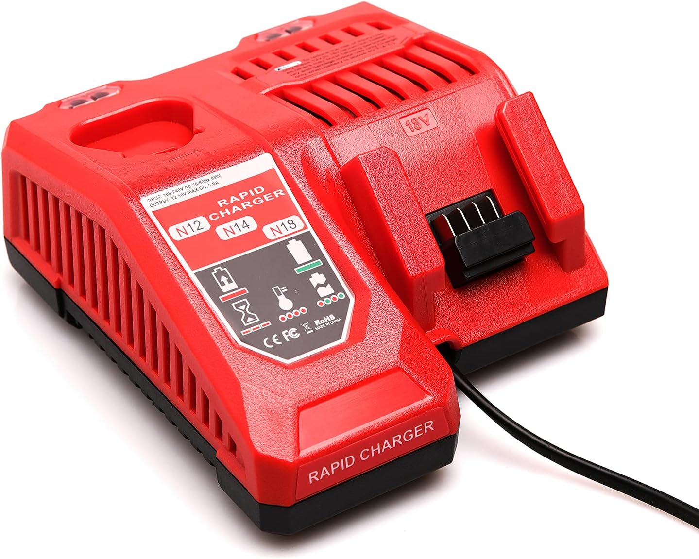 Fast Charger Station For Milwaukee M-18 Batteries - Compatible With 48-59-1812 48-11-2420 Models
