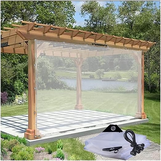 Outdoor Vinyl Curtain Transparent Waterproof Tarpaulin Panel for Patio