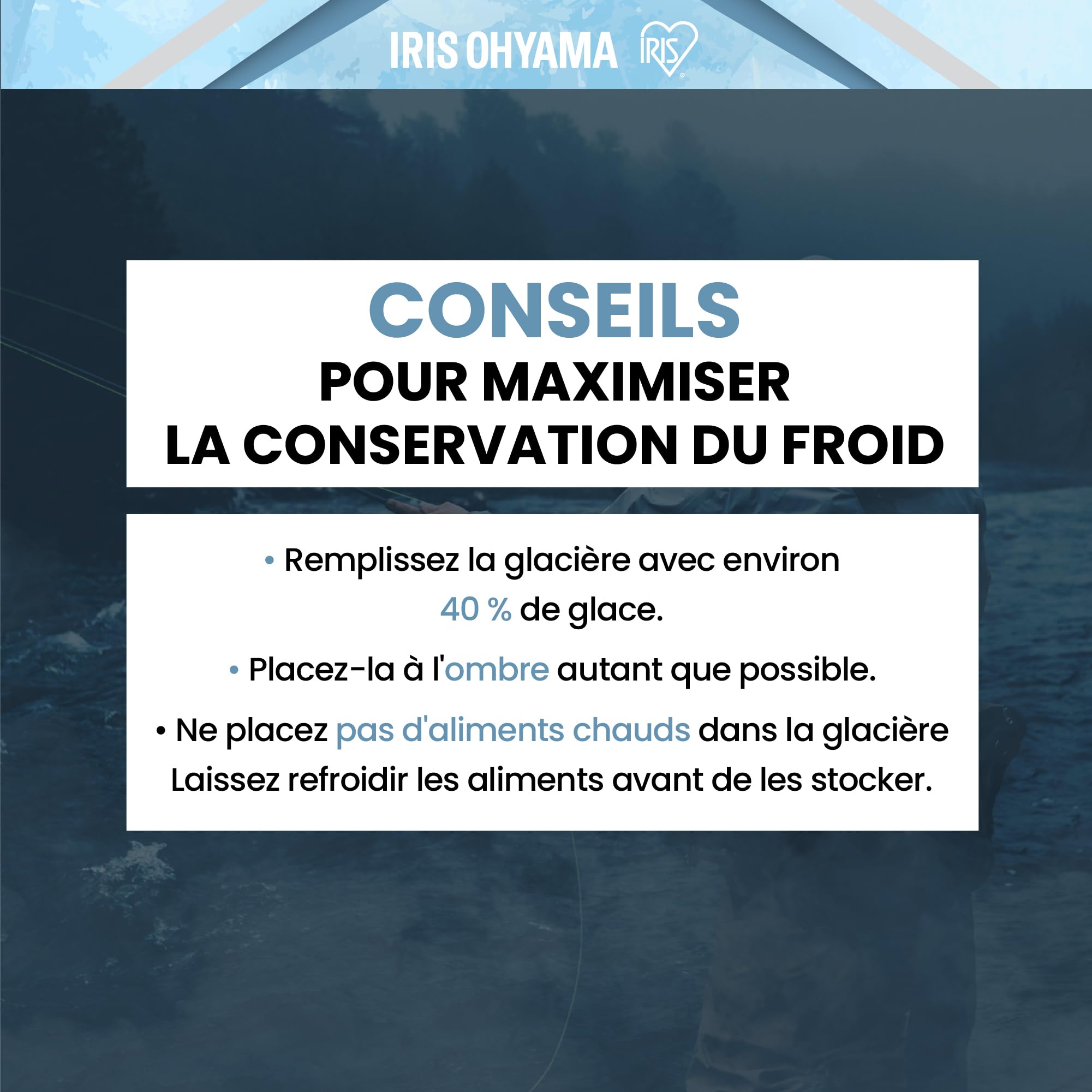 Iris Ohyama, Glacière Rigide 40L, Robuste & Performante avec Double Paroi, Joint Hermétique, Fermetures Métalliques, Sangle de Maintien, pour Camping, Plage, Blanc, ICB-11