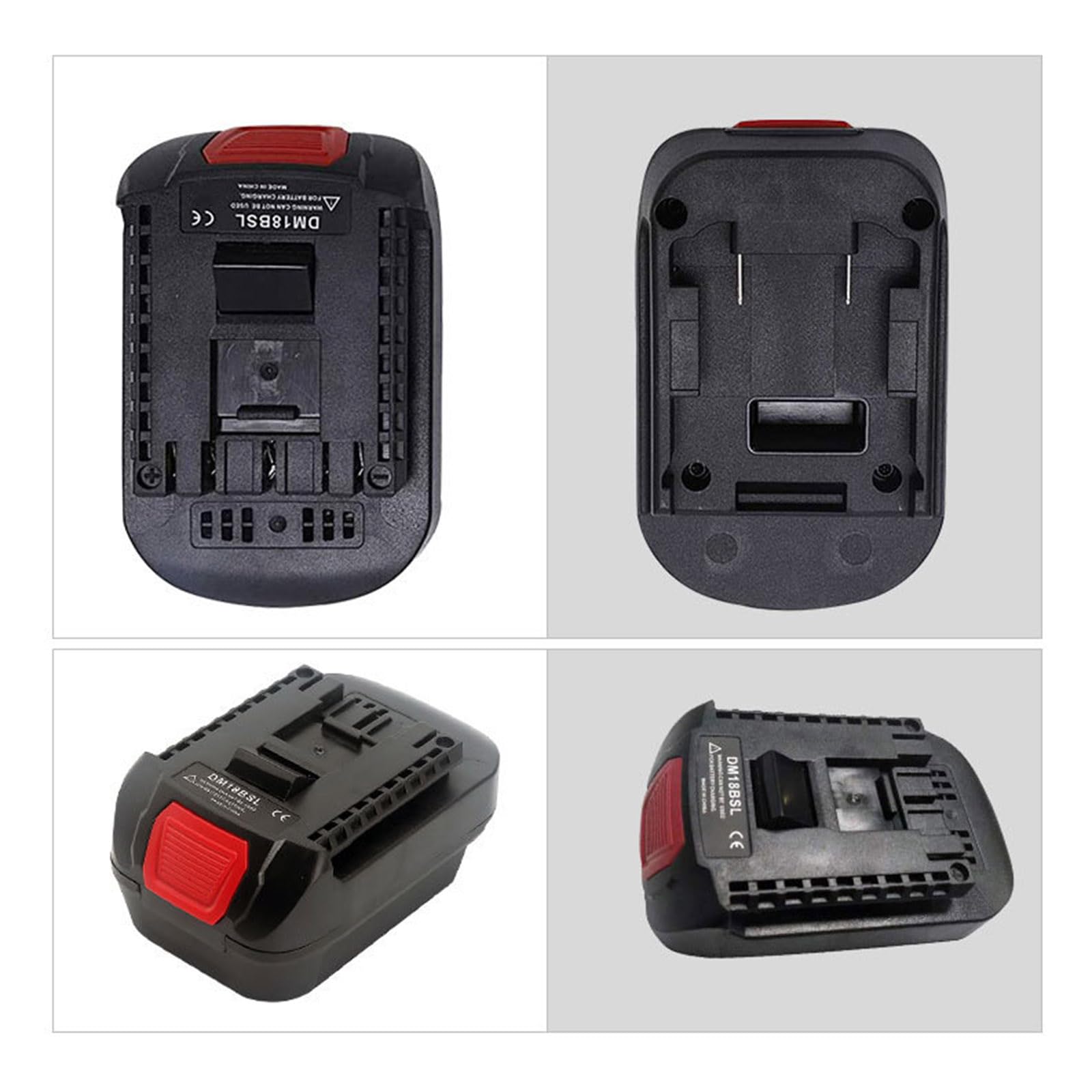 Para baterías de 18 V, fácil de transportar, carcasa de plástico resistente, adaptador general para herramientas eléctricas, fácil instalación de baterías a adaptadores de herramientas