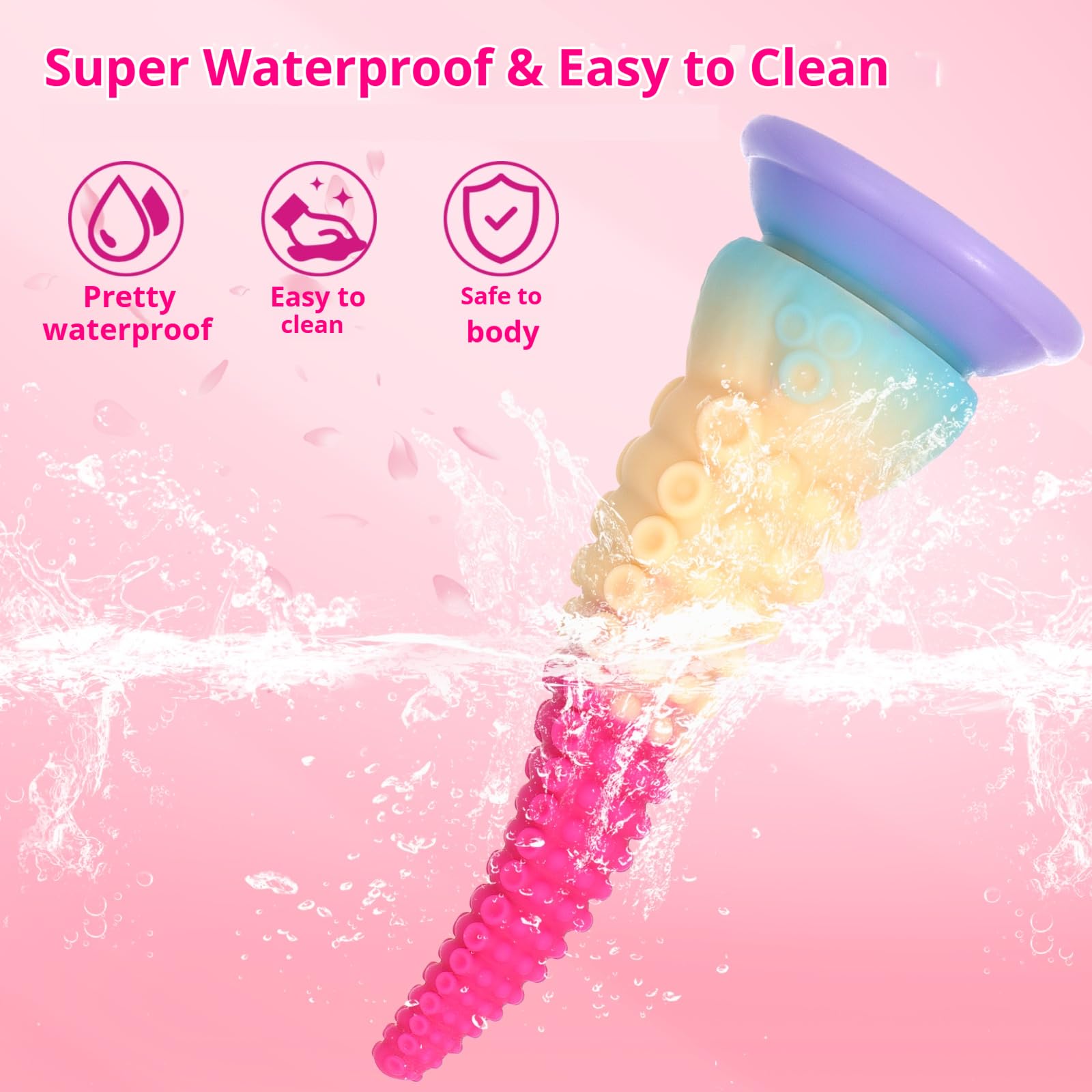 SWEETLORY Tentacle Dildo Fantasy Octopus Sex Toys with Strong Suction Cup, Liquid Silicone Anal Stretcher Butt Plug, Huge Colorful Realistic Monster Prostate Dildo