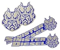 Sinister Diesel Stickers - 4 Pack Bulldog & Logo