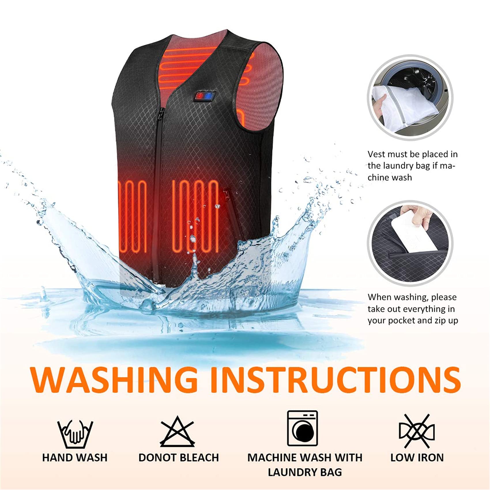 Gilet Termico, Giacca Invernale riscaldante elettrica for Esterni Gilet Elettrico autoriscaldante Protezioni Calde e Calde for la Vita Abbigliamento Termico(XXL)