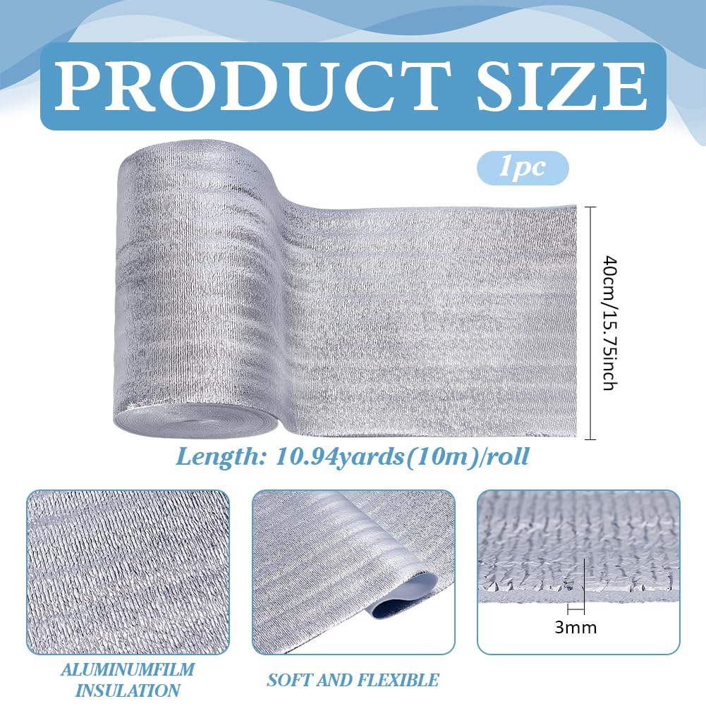 BENECREAT Ouate Résistante à la Chaleur 10 m X 40cm pour Maniques Matériau D'Isolation Thermique en Mousse EPE de 3mm D'Épaisseur Ouate Isolante Thermique pour Maniques Projets de Couture