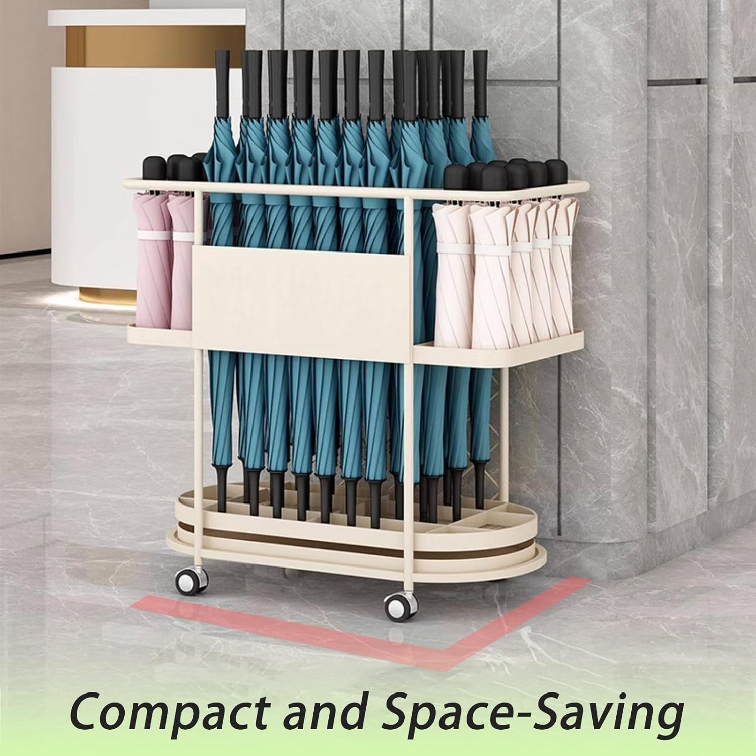 Metal with Removable Drip Tray 360° Swivel Wheels nizer for Hotels Offices and Home Use (d)