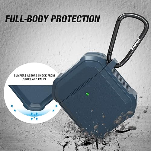 Miniatura 2 de Funda para Airpods, Ztacking Airpods 2 y 1, funda protectora rígida de cuerpo completo, a prueba de golpes para hombres y mujeres, con llavero