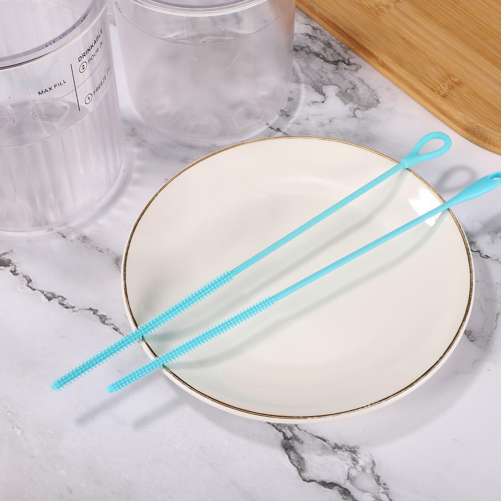 2 pezzi Spazzola per la pulizia delle cannucce in silicone extra