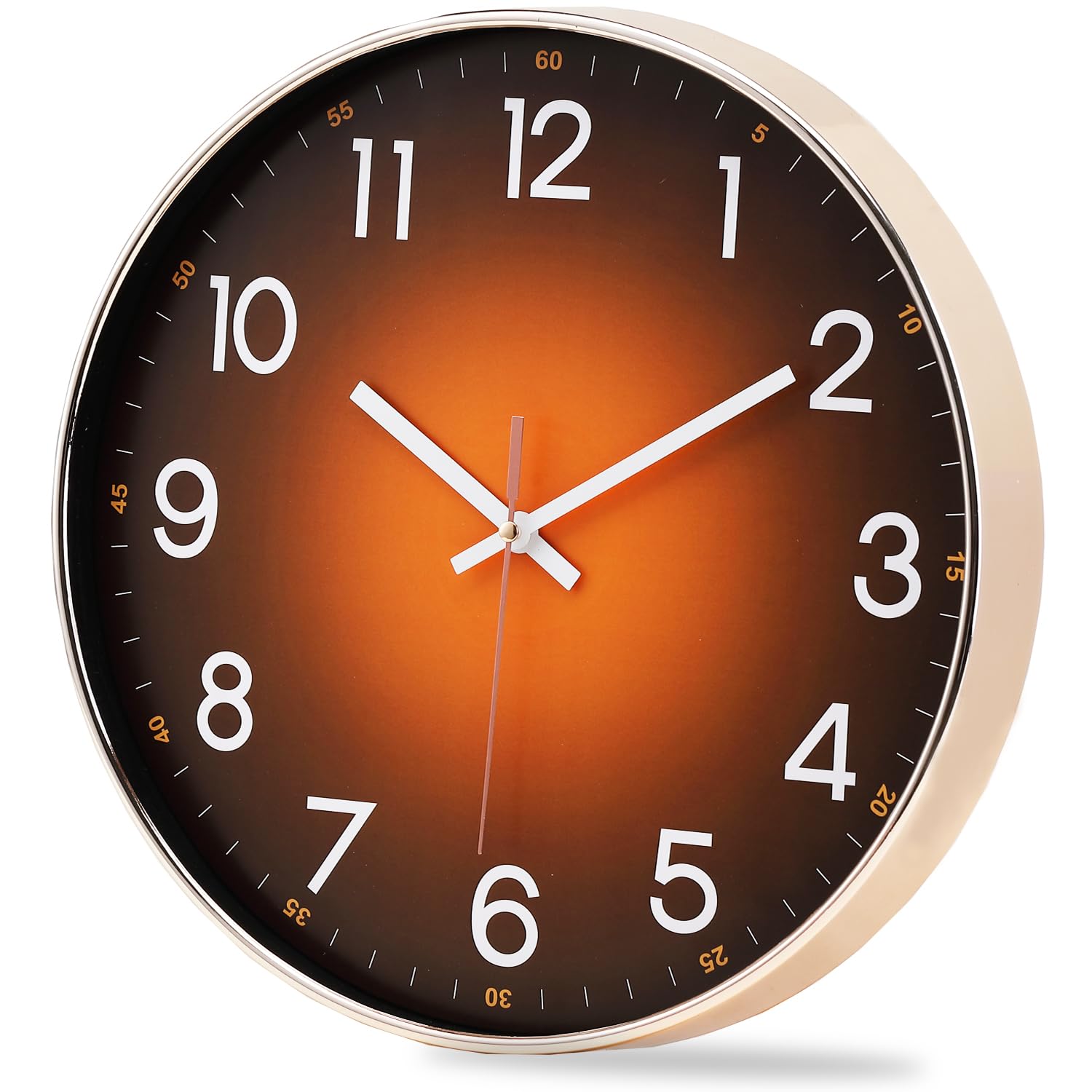 EMITDOOG Wall Clock Silent Kitchen Clock Non Ticking Modern Round Small Battery Operated Wall Clocks for Bedroom Office Classroom 12 Inch Classic Analogue Clock