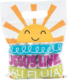 Fun Express Jesus Lives Resealable Mask Storage Bags - Easter and Church Party Supplies - 50 Pieces