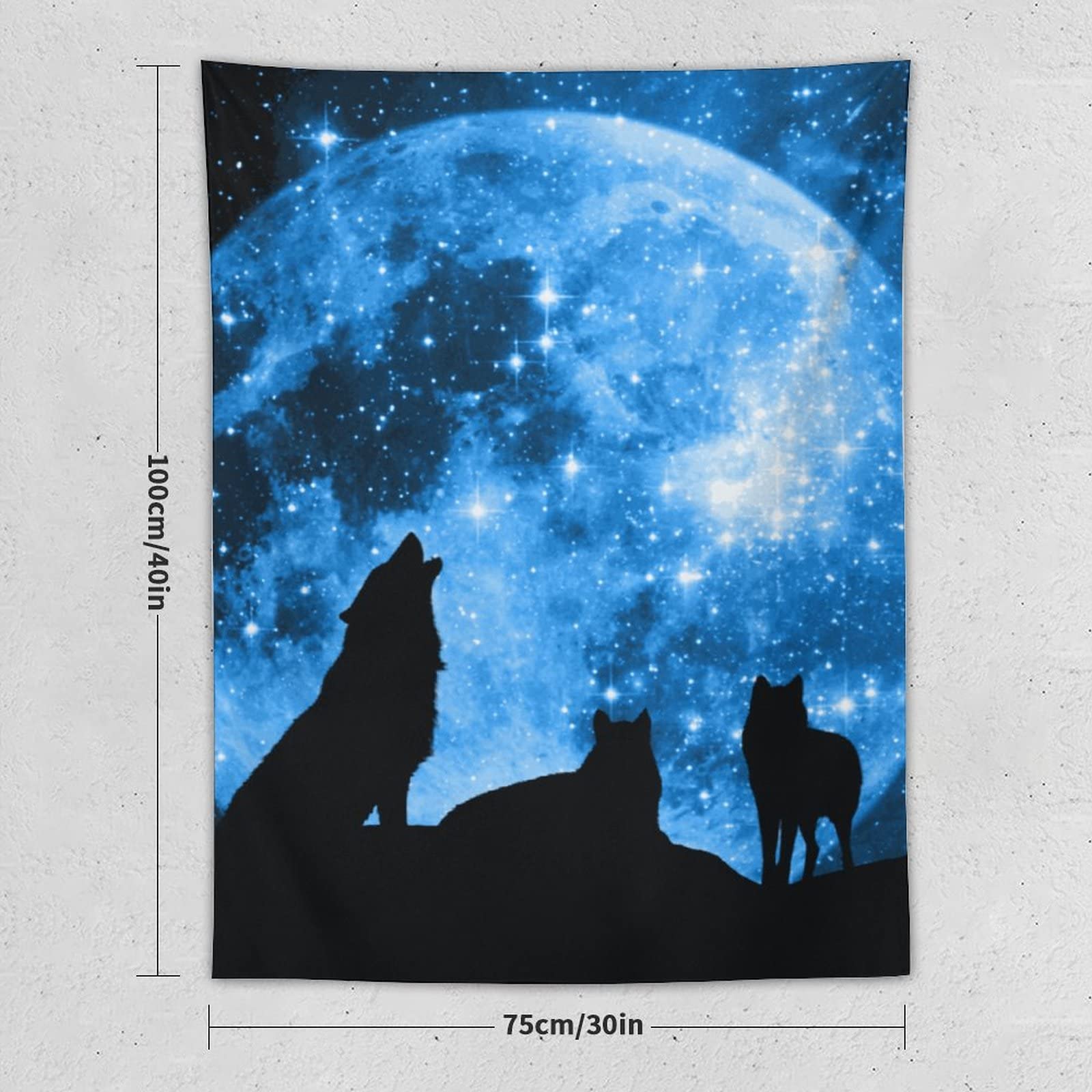 Amazon.co.jp: タペストリー オオカミ 狼 動物 宇宙 星空 壁掛け 壁
