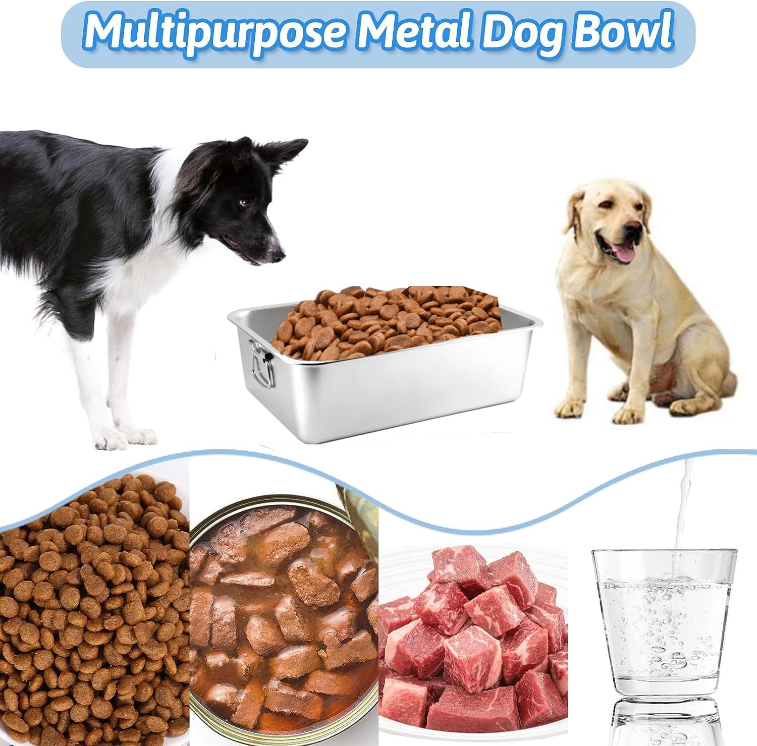 tonchean Stainless Steel Dog Water Bowl 2 PCS Stainless Steel Dog Bowls for Large Capacity Dog Water & Food Bowls Outdoor Dog Bowls for Medium 405 Ounce Large Dogs Universal Pet Bowl