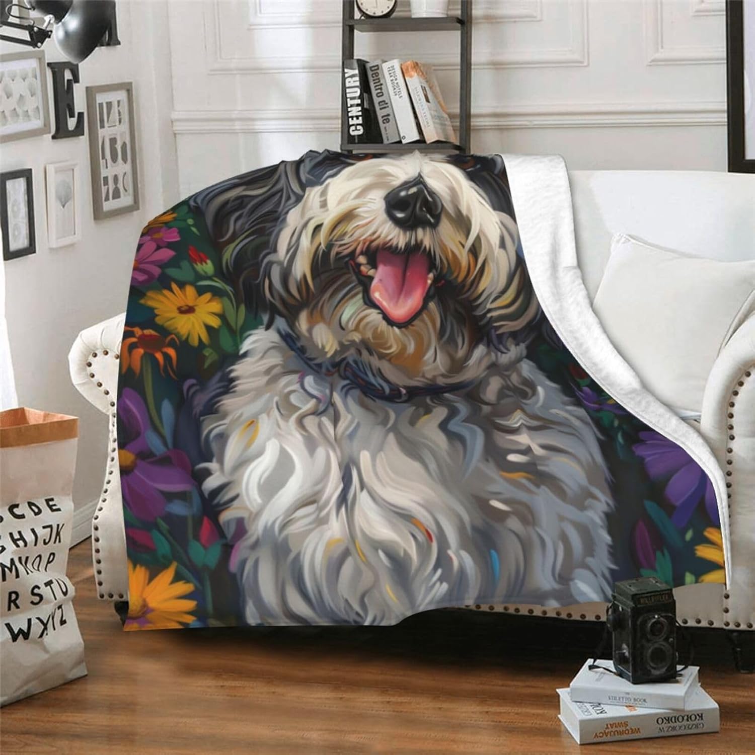 Cute Havanese Blanket Gifts for Women Girls Kids Dog Lovers, Puppy Flannel Blankets, Warm Cozy Soft Throw for Bedroom, Camping, Couch, Decor 60x80 in